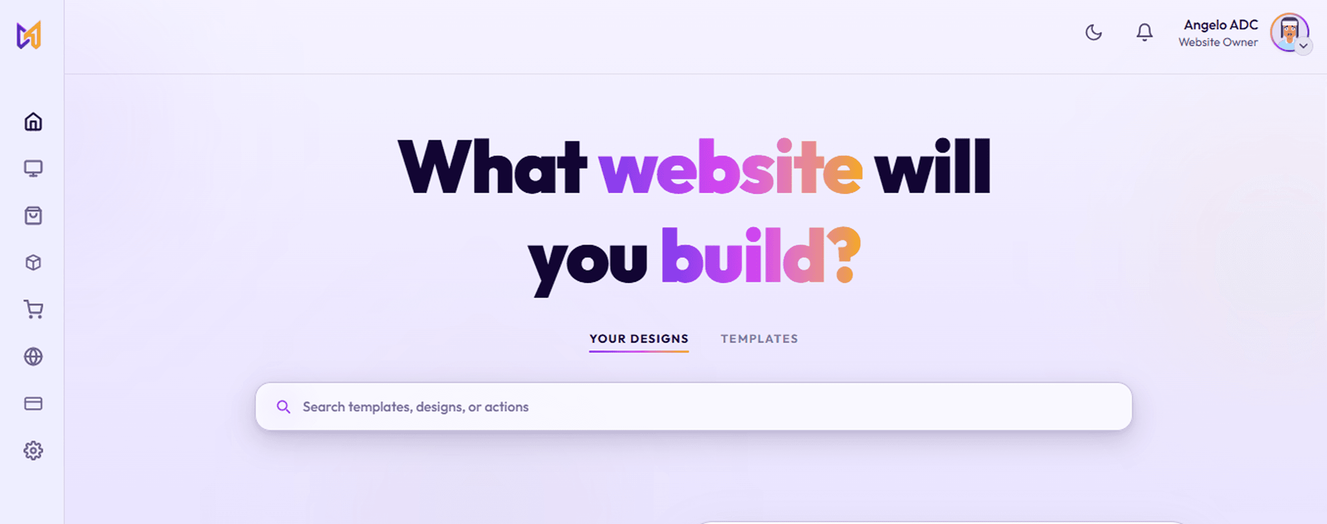 Website Builder - Showcase thumbnail and product details